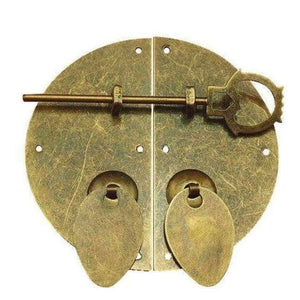 Planet Gates Antique Furniture Hardware Accessories Brass Round Door Lock Shoebox Wardrobe Bookcase Cupboard Cabinet Vintage Pull Handle Knob