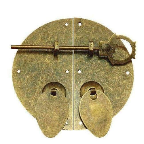 Planet Gates Antique Furniture Hardware Accessories Brass Round Door Lock Shoebox Wardrobe Bookcase Cupboard Cabinet Vintage Pull Handle Knob