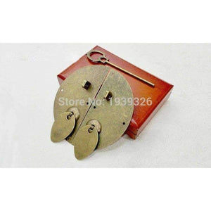 Planet Gates Antique Furniture Hardware Accessories Brass Round Door Lock Shoebox Wardrobe Bookcase Cupboard Cabinet Vintage Pull Handle Knob