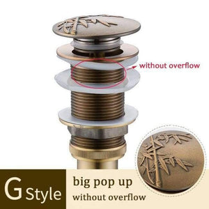 Planet Gates Antique G Without Overflow Brass Bathroom Lavatory Sink Pop Up Drain Bathroom Basin Sink Use Bathroom Products/Accessories HJ-0618F