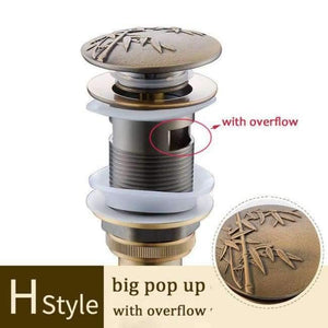 Planet Gates Antique H Without Overflow Brass Bathroom Lavatory Sink Pop Up Drain Bathroom Basin Sink Use Bathroom Products/Accessories HJ-0618F