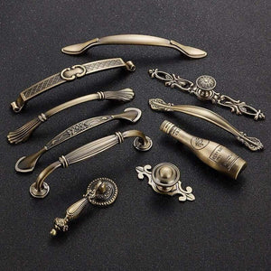 Antique Handle Knob Furniture Handle Kitchen Cabinet Handle Drawer Handle Pulls Zinc Alloy Cupboard Handles European Handles
