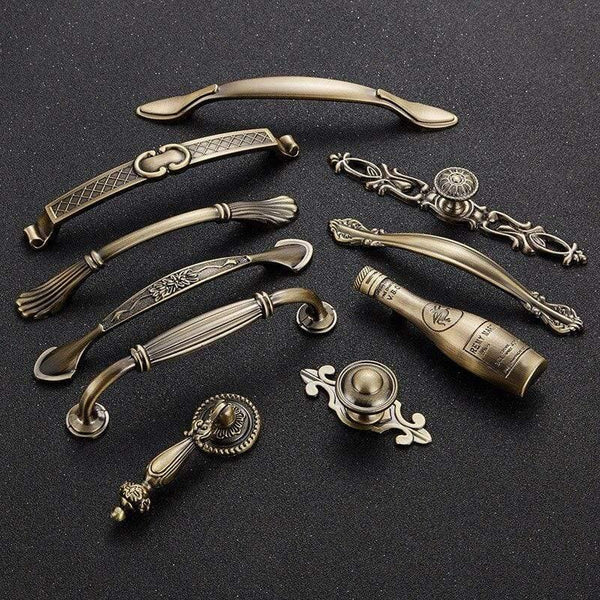 Antique Handle Knob Furniture Handle Kitchen Cabinet Handle Drawer Handle Pulls Zinc Alloy Cupboard Handles European Handles