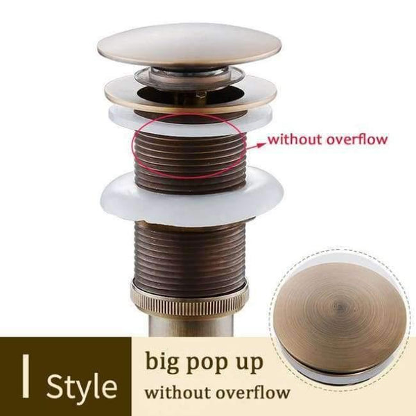 Planet Gates Antique I Without Overflow Brass Bathroom Lavatory Sink Pop Up Drain Bathroom Basin Sink Use Bathroom Products/Accessories HJ-0618F