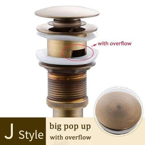 Planet Gates Antique J Without Overflow Brass Bathroom Lavatory Sink Pop Up Drain Bathroom Basin Sink Use Bathroom Products/Accessories HJ-0618F