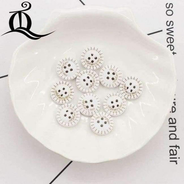 Planet Gates Antique Silver 10 color mix British style white 100pcs picture Print 4 Holes Wooden Buttons 15mm Sewing Scrapbooking Crafts,tq BUTTONS 12