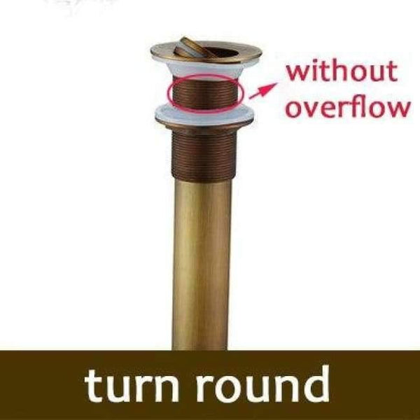 Planet Gates Antique Without Overflow Brass Bathroom Lavatory Sink Pop Up Drain Bathroom Basin Sink Use Bathroom Products/Accessories HJ-0618F