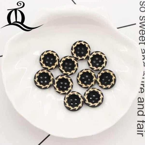 Planet Gates Antique Zinc 10 color mix British style black 100pcs picture Print 4 Holes Wooden Buttons 15mm Sewing Scrapbooking Crafts,tq BUTTONS 12
