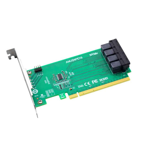 Planet Gates ANU04PE16 NVMe Controller SFF8643-SFF8639  4 port PCIe3.0 X16  SSD Exp Riser (not with cables,not support LSI 8643*2 to 8639*2 ）