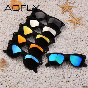 Planet Gates AOFLY Fashion Sunglasses Men Polarized Sunglasses Men Driving Mirrors Coating Points Black Frame Eyewear Male Sun Glasses UV400
