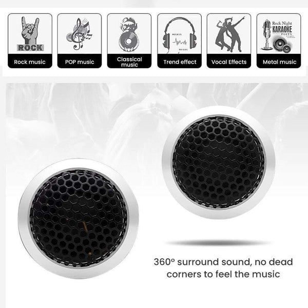AOSHIKE 2PCS 1.5'' Car Tweeter Speaker 4 Ohnm 180W 12V Aluminum Alloy Mini High Efficiency Car Dome Tweeter Speakers For Car