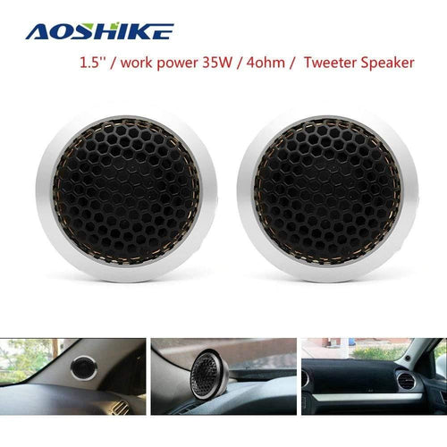 AOSHIKE 2PCS 1.5'' Car Tweeter Speaker 4 Ohnm 180W 12V Aluminum Alloy Mini High Efficiency Car Dome Tweeter Speakers For Car