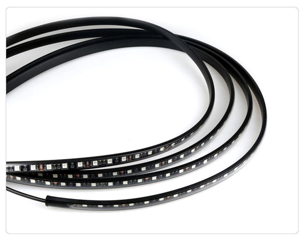 Planet Gates APP 60cm 90cm 4x Car Underglow Flexible Strip LED APP/Remote Control RGB Decorative Atmosphere Lamp Under Tube Underbody System Neon Light Kit