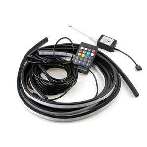 Planet Gates APP 60cm 90cm 4x Car Underglow Flexible Strip LED APP/Remote Control RGB Decorative Atmosphere Lamp Under Tube Underbody System Neon Light Kit