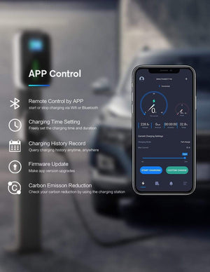 Planet Gates APP EV Charger Electric Vehicle Charging Station Wi-Fi Bluetooth EVSE Wallbox Remote Control Type 2 Cable16A 3Phase IEC 62196-2