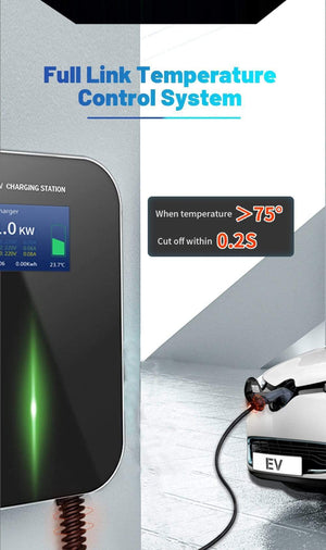 Planet Gates APP EV Charger Electric Vehicle Charging Station Wi-Fi Bluetooth EVSE Wallbox Remote Control Type 2 Cable16A 3Phase IEC 62196-2