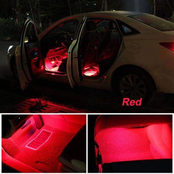 Planet Gates APP Remote control Car Interior Floor Atmosphere Remote/App/Voice Control RGB LED DRL Strip Light Wireless Lamp Foot Decoration Cigarette Light 12V