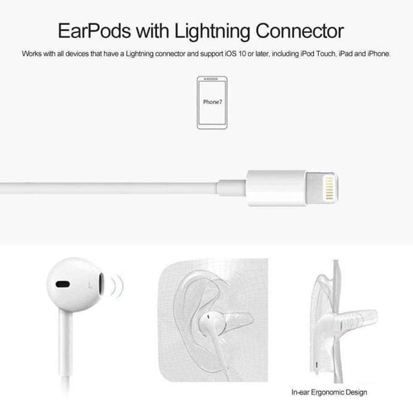 Apple EarPods with Lightning Connector Earphones In-line Headphones Remote Microphone for iPhone 7 7 Plus 8 8 Plus X