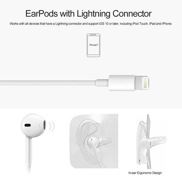Planet Gates Apple Earpods with Lightning Connector Headphones iPhone 7 Earphones iPhone 8 Remote Microphone