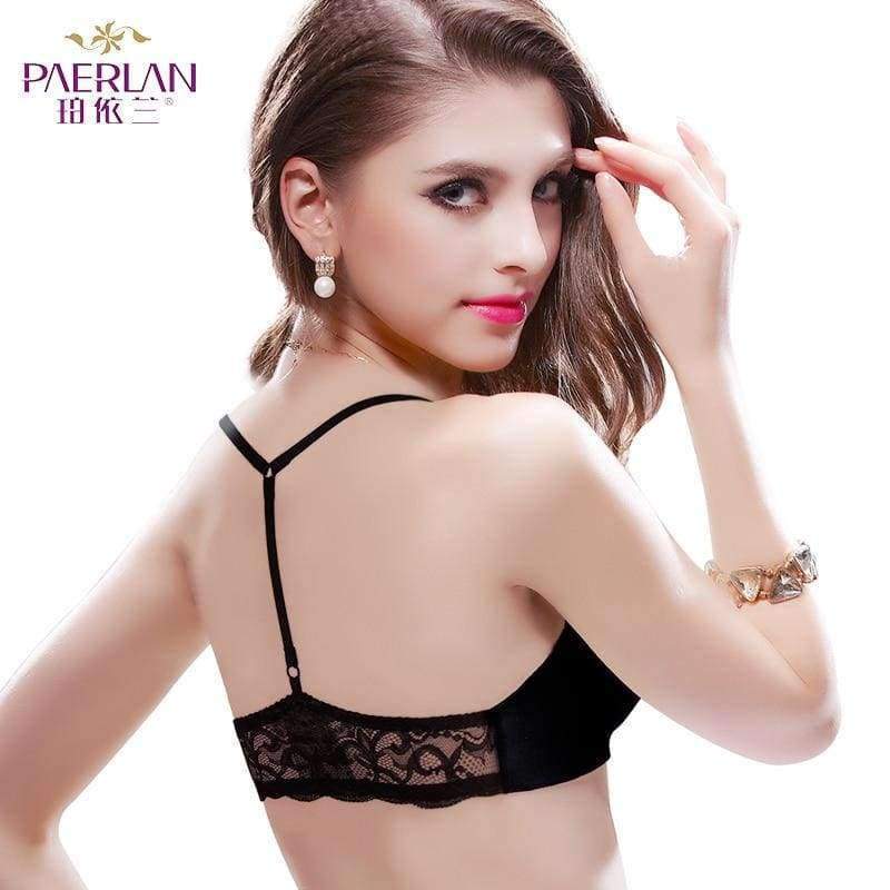 Planet Gates Apple green / 70A Women Lycra Front Closure Y type Beauty Back Floral Lace Bra Sexy Female One - Piece Seamless Push Up backless Underwear