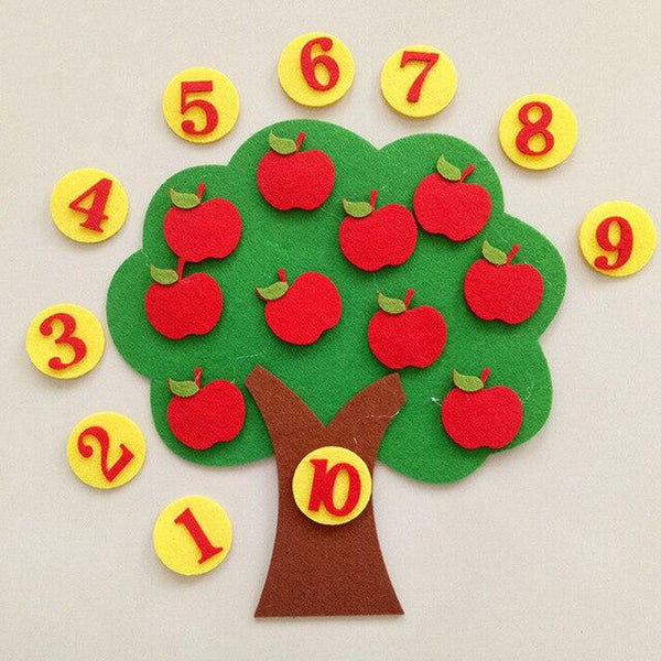 Planet Gates Apple Tree 25X26cm Teaching Kindergarten Manual DIY Weave Cloth Baby Early Learning Education Toys Montessori Teaching Aids Math Toys