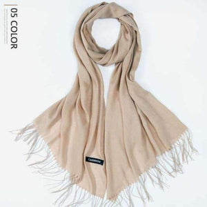 Planet Gates Apricot / 216cmX65cm Autumn and Winter Scarf Women Fashion Solid Cashmere scarves for Women Shawls and Wraps 35 Colours