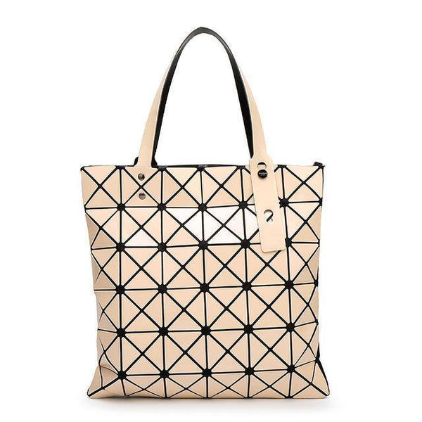 Planet Gates Apricot Handbag Female Folded Ladies Geometric Plaid Bag Fashion Casual Tote Women Handbag Mochila Shoulder Bag