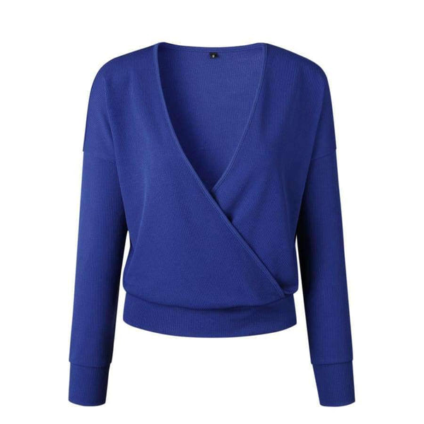 Planet Gates Apricot / L Sexy Deep V Neck Long Sleeve Tops Knitted Women Sweater Winter Casual Pullovers Female Jumpers Autumn Sweaters