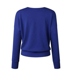 Sexy Deep V Neck Long Sleeve Tops Knitted Women Sweater Winter Casual Pullovers Female Jumpers Autumn Sweaters