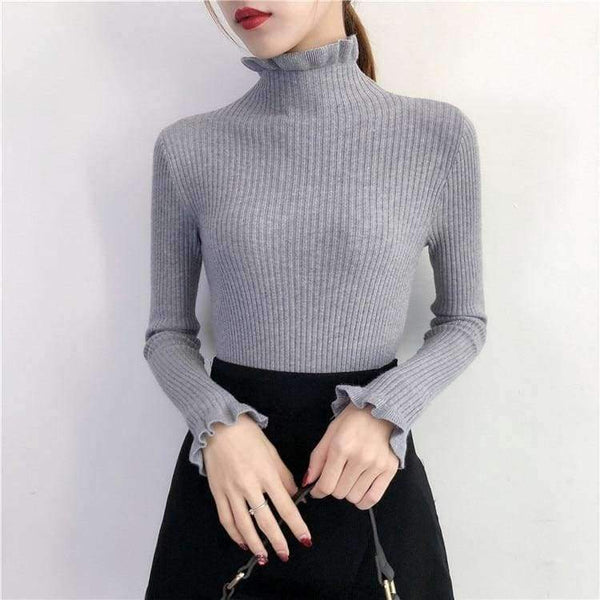 Planet Gates apricot / One Size Turtleneck Sweaters Women Autumn Winter 2018 Slim Knitting  Sweater Women Jumper Korean Casual Black Sweater And Pullover