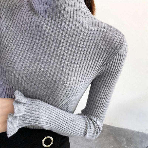 Planet Gates apricot / One Size Turtleneck Sweaters Women Autumn Winter 2018 Slim Knitting  Sweater Women Jumper Korean Casual Black Sweater And Pullover