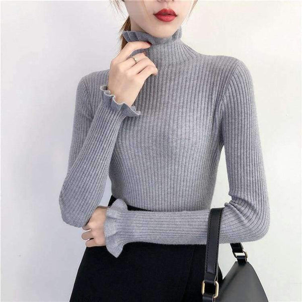 Planet Gates apricot / One Size Turtleneck Sweaters Women Autumn Winter 2018 Slim Knitting  Sweater Women Jumper Korean Casual Black Sweater And Pullover