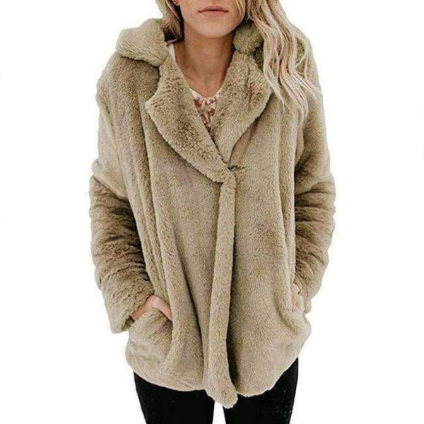 Planet Gates Apricot / S Fleece Cardigan Sweater Women Female Warm Cotton Sweater Veste Femme Pockets Fashion Coat Long Kimono Cardigan EDR78
