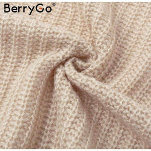 Planet Gates Apricot / S Sexy backless cross knitted sweater Women turtleneck batwing sleeve 2018 Autumn winter casual loose pullover jumper