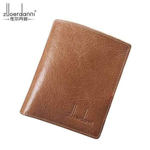 Planet Gates Apricot Thin Wallet Men Small Wallets Quality leather Short Purse Male Luxury Vintage Card Holder Cowhide Purses Retro New