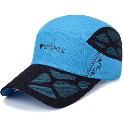 Planet Gates Aqua Blue / Adjustable Men Mesh Cap Cycling Running Cap Baseball Tennis Hat Breathable Quick Dry Hat Bone Snapback Women Climbing Running Sport