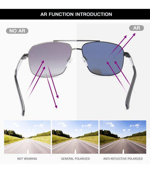 Planet Gates AR Black Sunglasses Luxury Brand Anti-Reflective Men's Sunglasses Polarized Coating Lens Square Sun Glasses