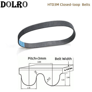 Planet Gates Arc HTD 3M Timing belt C=366 369 375 378 381 384 390 393 396 399 width 6/9/10/12/15/20mm Rubbe Closed Loop Synchronous pitch 3mm