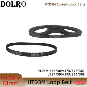 Planet Gates Arc HTD 3M Timing belt C=366 369 375 378 381 384 390 393 396 399 width 6/9/10/12/15/20mm Rubbe Closed Loop Synchronous pitch 3mm