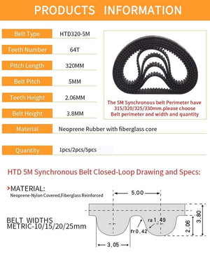 Planet Gates Arc HTD 5M Timing belt C=315/320/325/330 width10/15/20/25mm Teeth 63 64 65 66 HTD5M synchronous Belt 315-5M 320-5M 325-5M 330-5