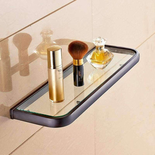 Planet Gates Archaize Quality Bathroom Shelves Thickness Quadrangle Glass Shelves Cosmetic Shampo Showeroom Rack Copper Golden Accessories 1020