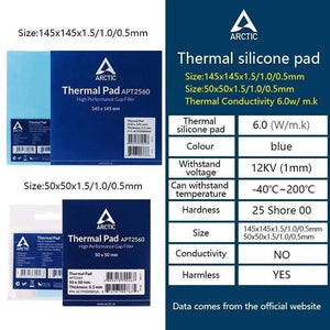 Planet Gates ARCTIC AC Thermal pad 6.0 W/mK 0.5/1.0/1.5mm High Efficient thermal conductivity Original authentic Arctic Thermal pad