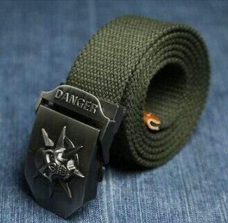 Men's Canvas Belt Skull Metal Tactics Woven Belt Canvas Belt Casual Pants Cool Wild Gift For Men Belts Skull Large Size