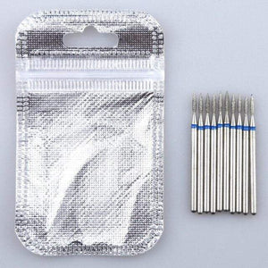 Planet Gates Army Green 10PCS Diamond Cutter for Manicure Set Diamond Rotary Burrs Set Nail Drill Bit Set Milling Cutter for Nail Art Pedicure Tool