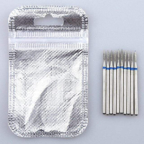 Planet Gates Army Green 10PCS Diamond Cutter for Manicure Set Diamond Rotary Burrs Set Nail Drill Bit Set Milling Cutter for Nail Art Pedicure Tool