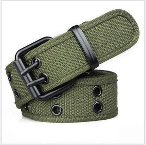 Planet Gates Army Green / 110cm Belt  Wholesale Canvas Men's Belt Double Pin Buckle Waistband For Men Canvas Belts Fashion belts