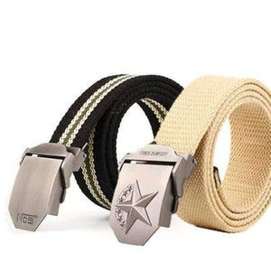 Planet Gates army green / 110cm Hot male tactical belt Top quality Elastic Canvas belts for men NO5 Automatic buckle Outdoor Sport Long 160cm White Weave straps