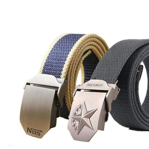 Planet Gates army green / 110cm Hot male tactical belt Top quality Elastic Canvas belts for men NO5 Automatic buckle Outdoor Sport Long 160cm White Weave straps