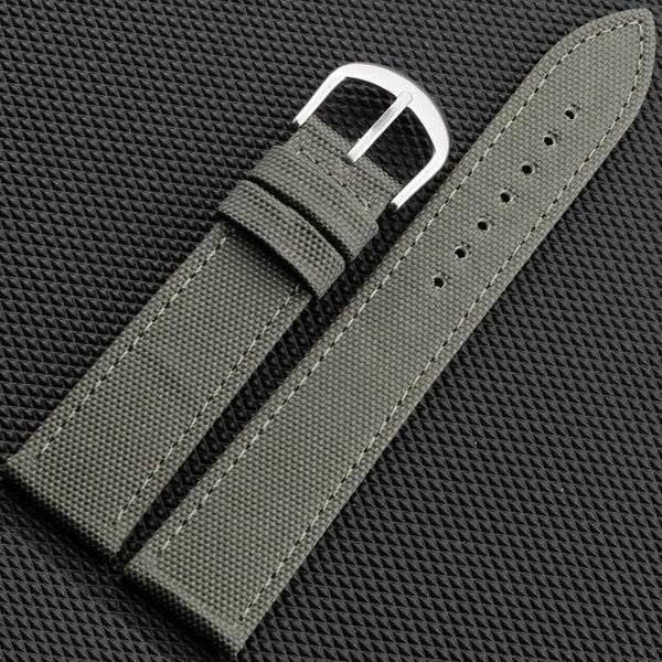 Planet Gates Army Green / 18mm Canvas Nylon Genuine leather inner Watchband Canvas Two Parts Watch Strap 18mm 20mm 22mm 24mm