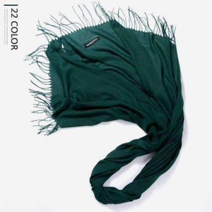 Planet Gates Army Green / 216cmX65cm Autumn and Winter Scarf Women Fashion Solid Cashmere scarves for Women Shawls and Wraps 35 Colours